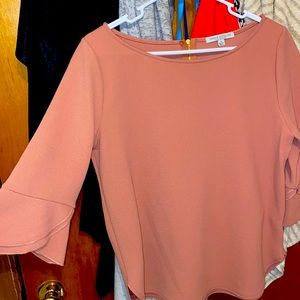 Green Envelope pink blouse